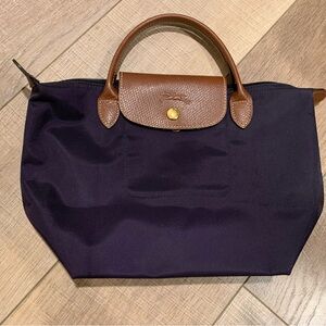 Longchamp Le Pliage Small Top Handle Tote (Bilberry, New/Unused)